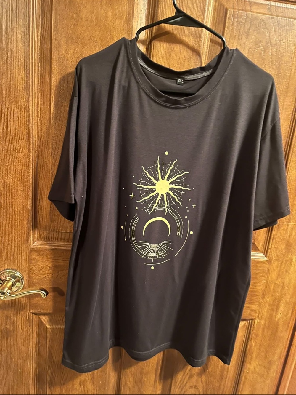Black Graphic Moon & Sun Tee - Unknown Brand